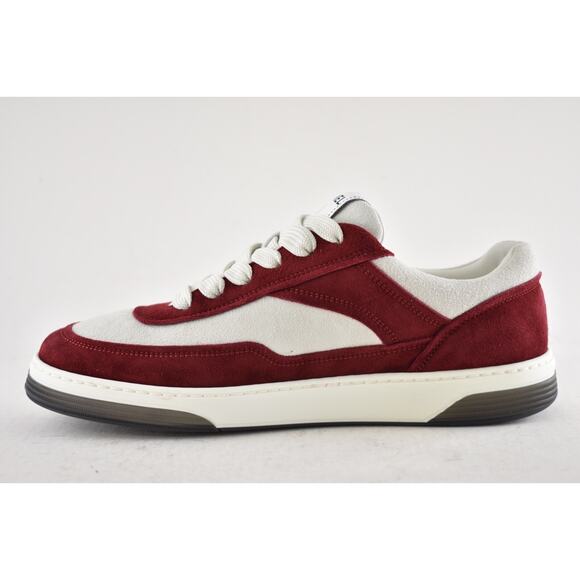 Chanel 23P Burgundy Suede White CC Logo Flat Lace Up Runner Trainer Sneaker 37 - Picture 12 of 15